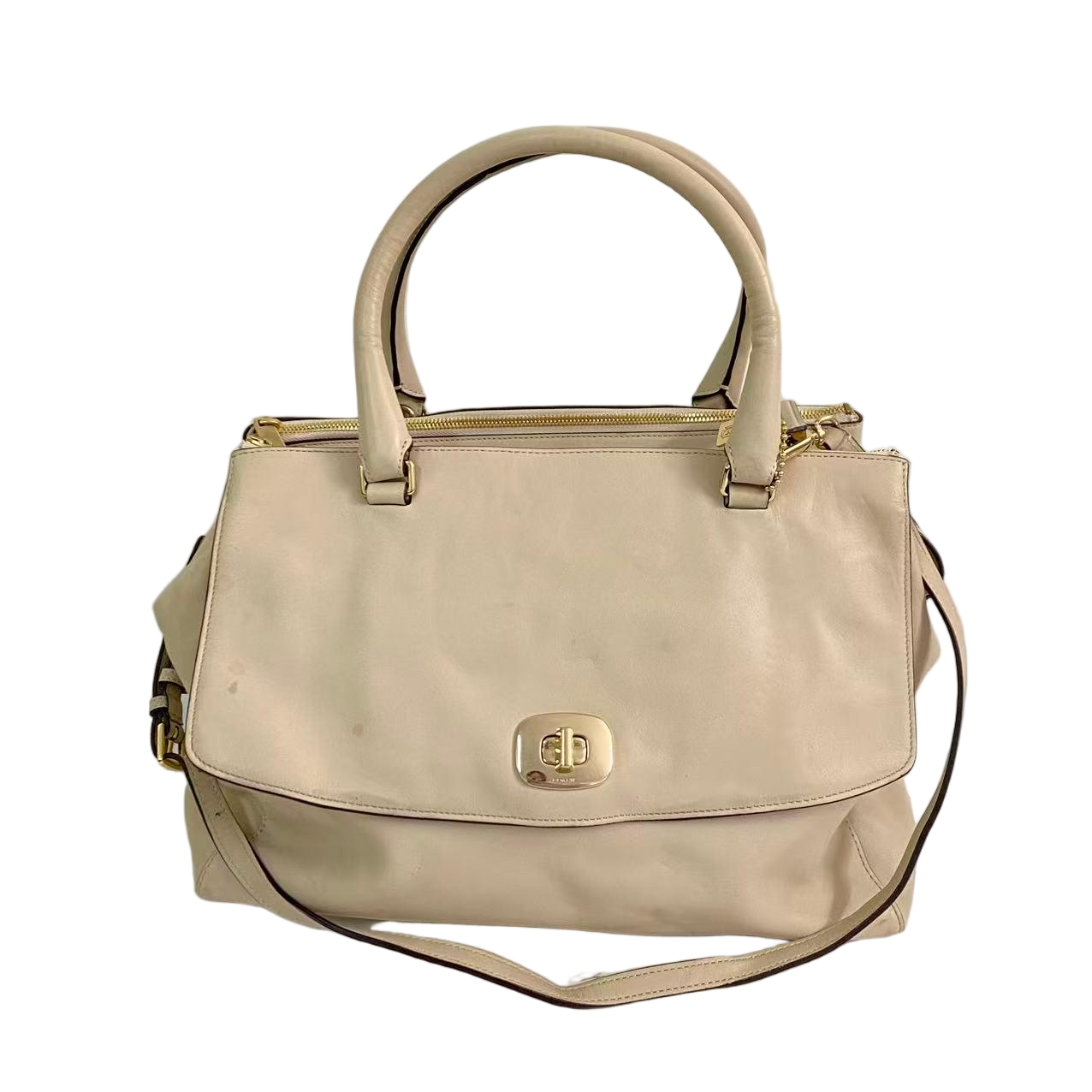 95新 COACH/蔻驰 白色全皮手提斜挎包  SH-31285-A