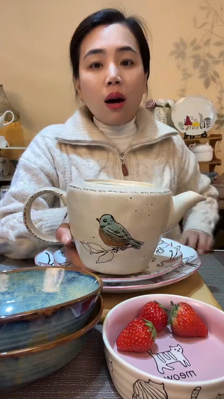 【闪购商品】瓷片无盖壶 微瑕介意勿拍