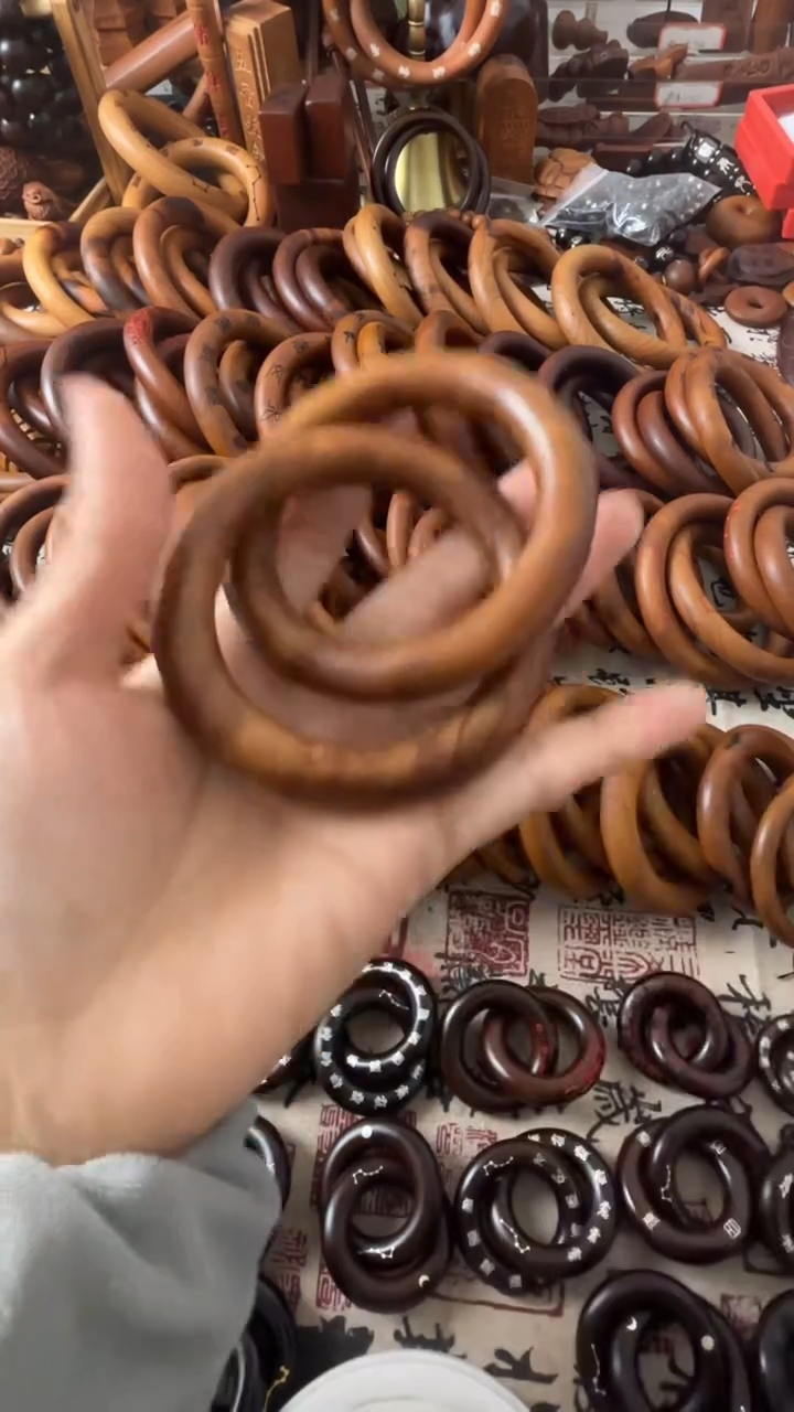 枣木乾坤圈枣木60微瑕不退圈口一物一拍