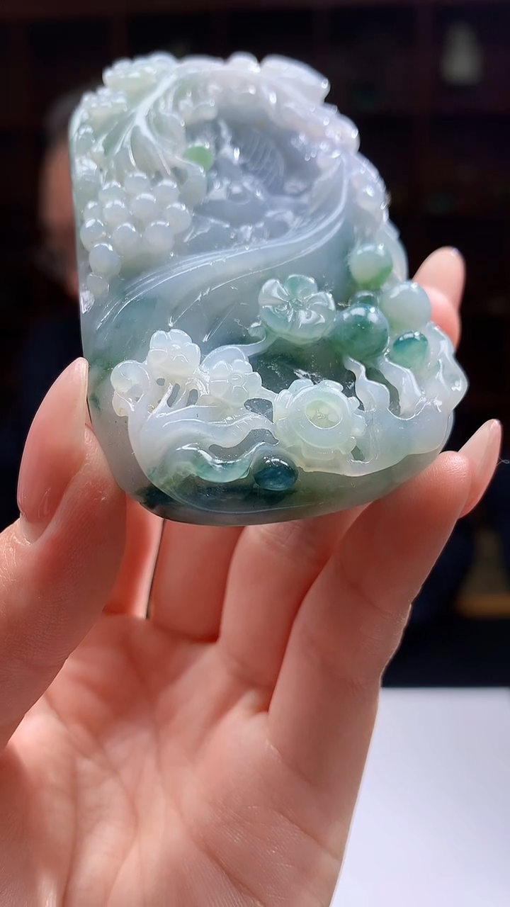 【闪购商品】定制翡翠未镶嵌8046jj-毛货挂件35