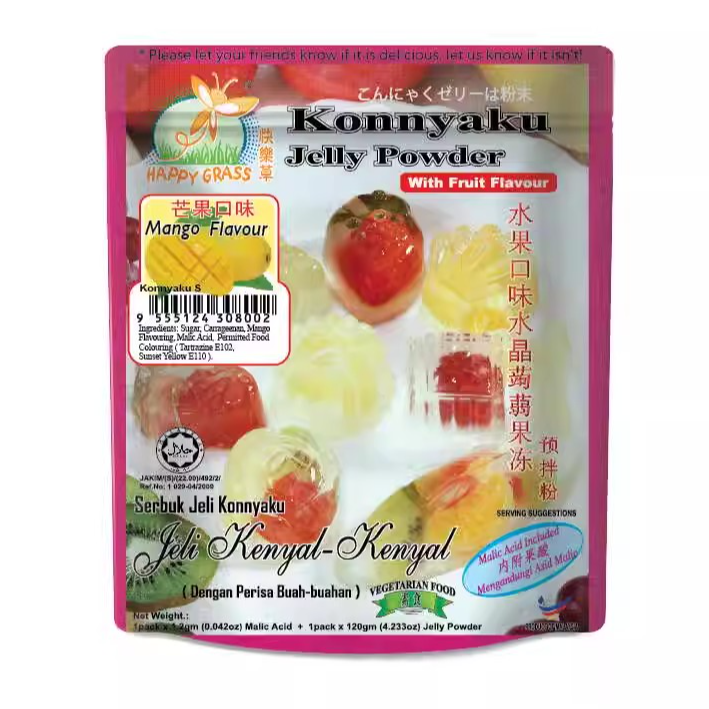 马来西亚原装进口水果口味水晶蒟蒻果冻预拌粉清真素食布丁粉
