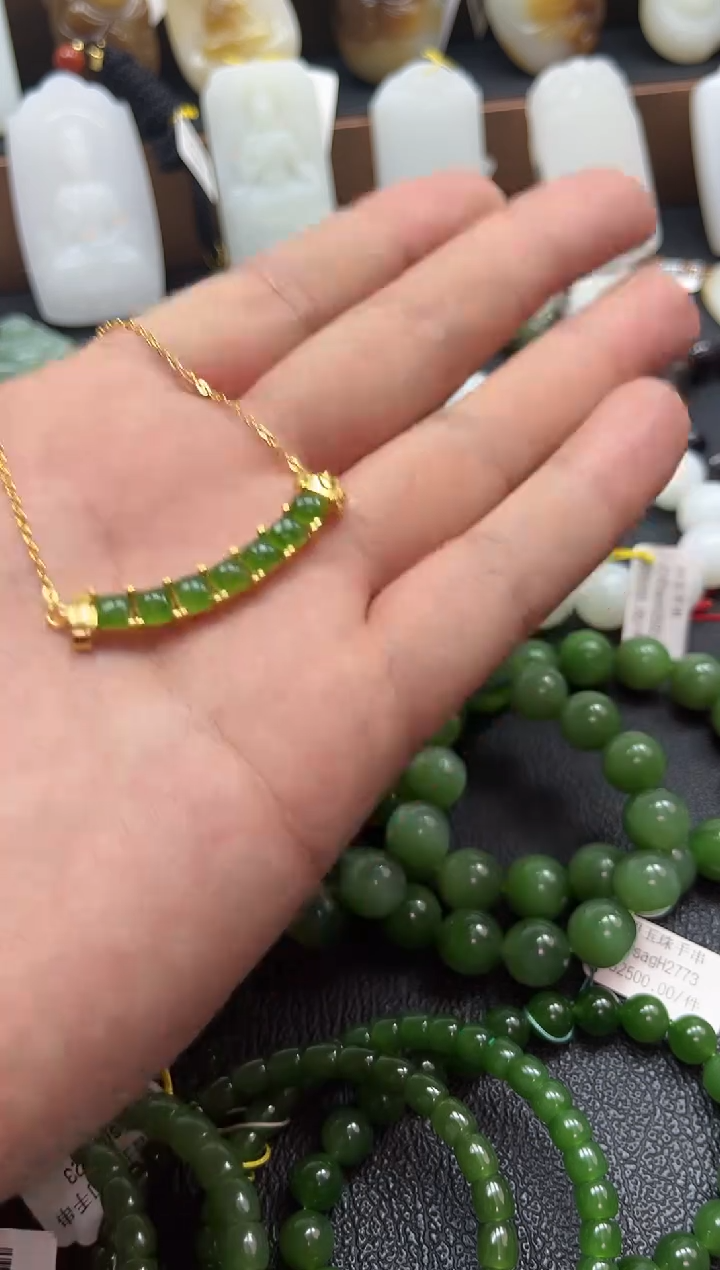 【闪购商品】和田玉颈饰银S925镶嵌吊坠