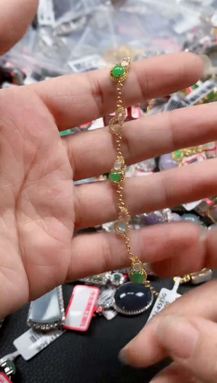 银S925镶嵌戒指翡翠天然A货缅甸翡翠