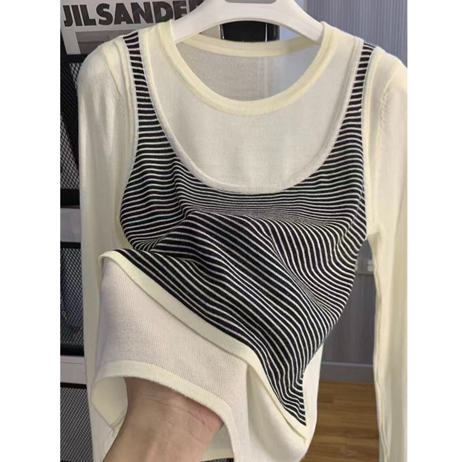 假两件套毛衣针织秋季长袖T恤