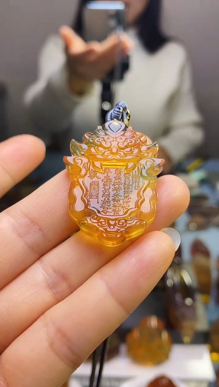 【闪购商品】琥珀颈饰未镶嵌SN5-14（山鬼令牌）