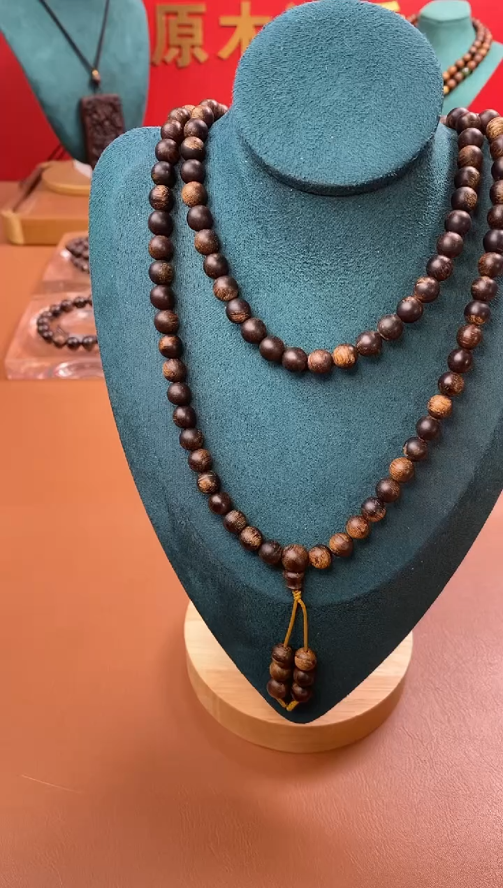 【闪购商品】沉香手串Y沉水富森红土玉化瘿子瘤疤07*108颗