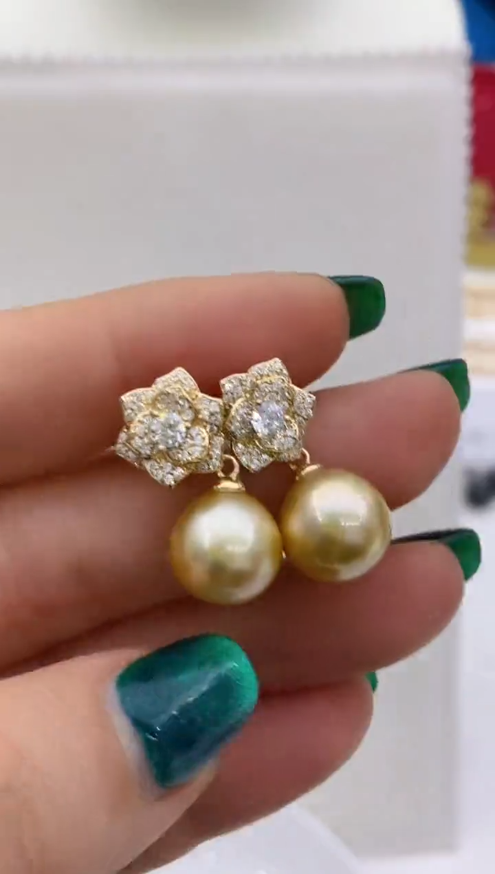 【闪购商品】海水珍珠耳饰银S925镶嵌32 11-12mm