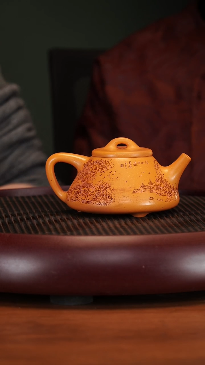 【闪购商品】紫砂茶壶2-25QYJ子冶石瓢蜜蜡黄金段230c