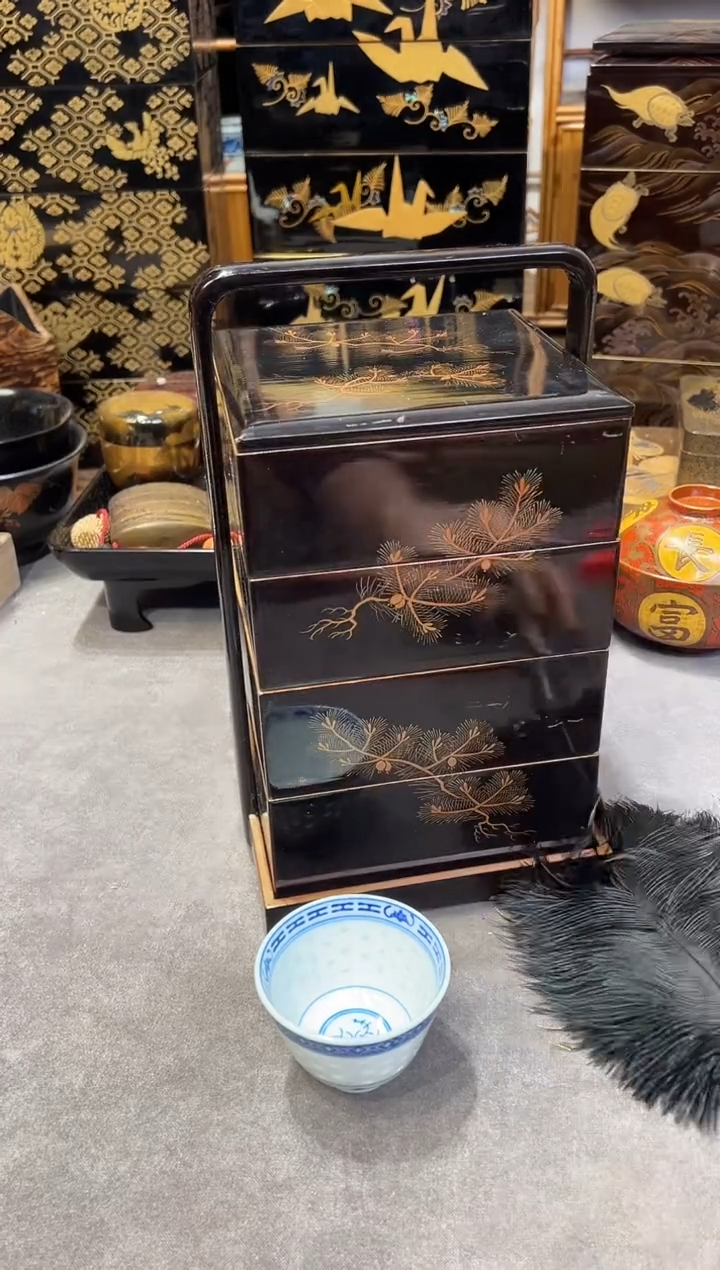 沈金雕刻 提梁食盒