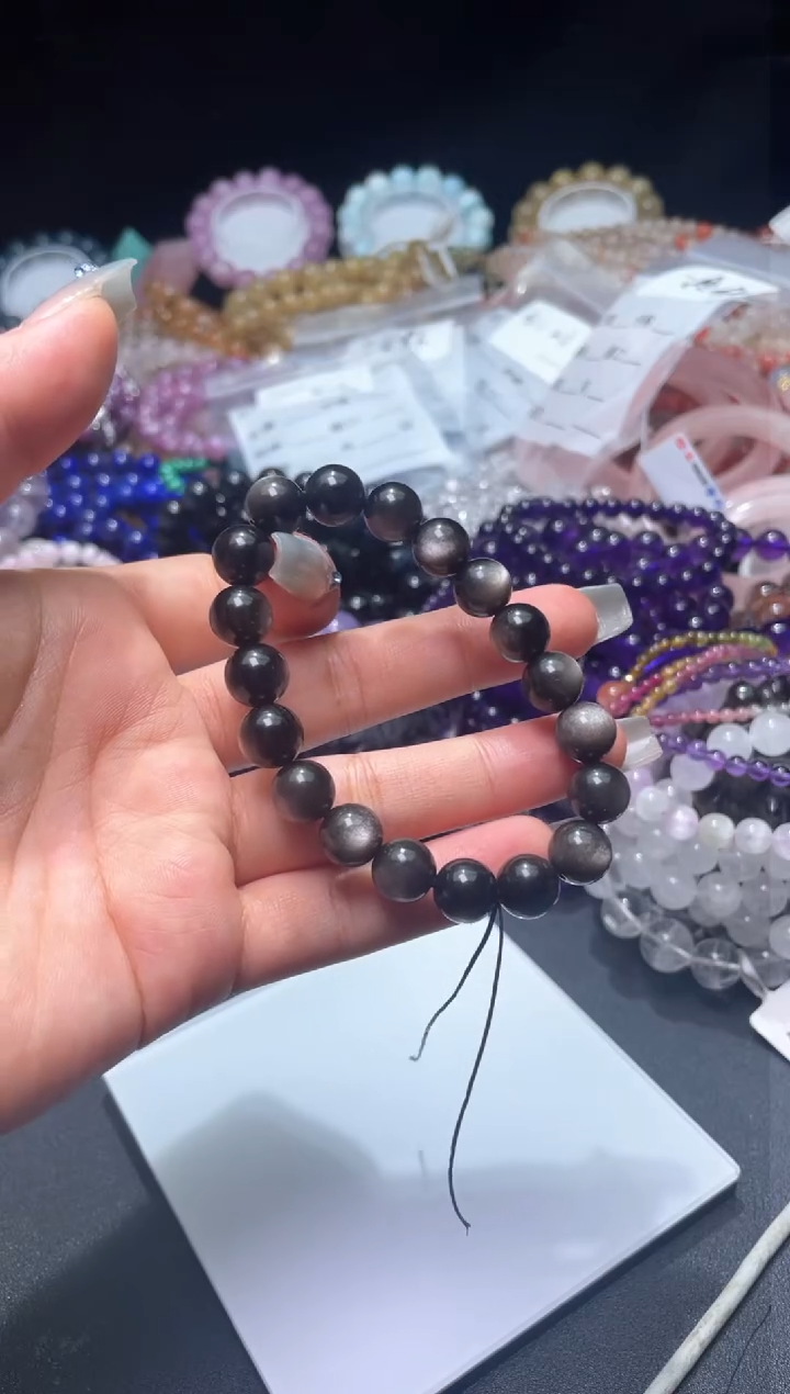 【闪购商品】黑曜岩手饰未镶嵌银