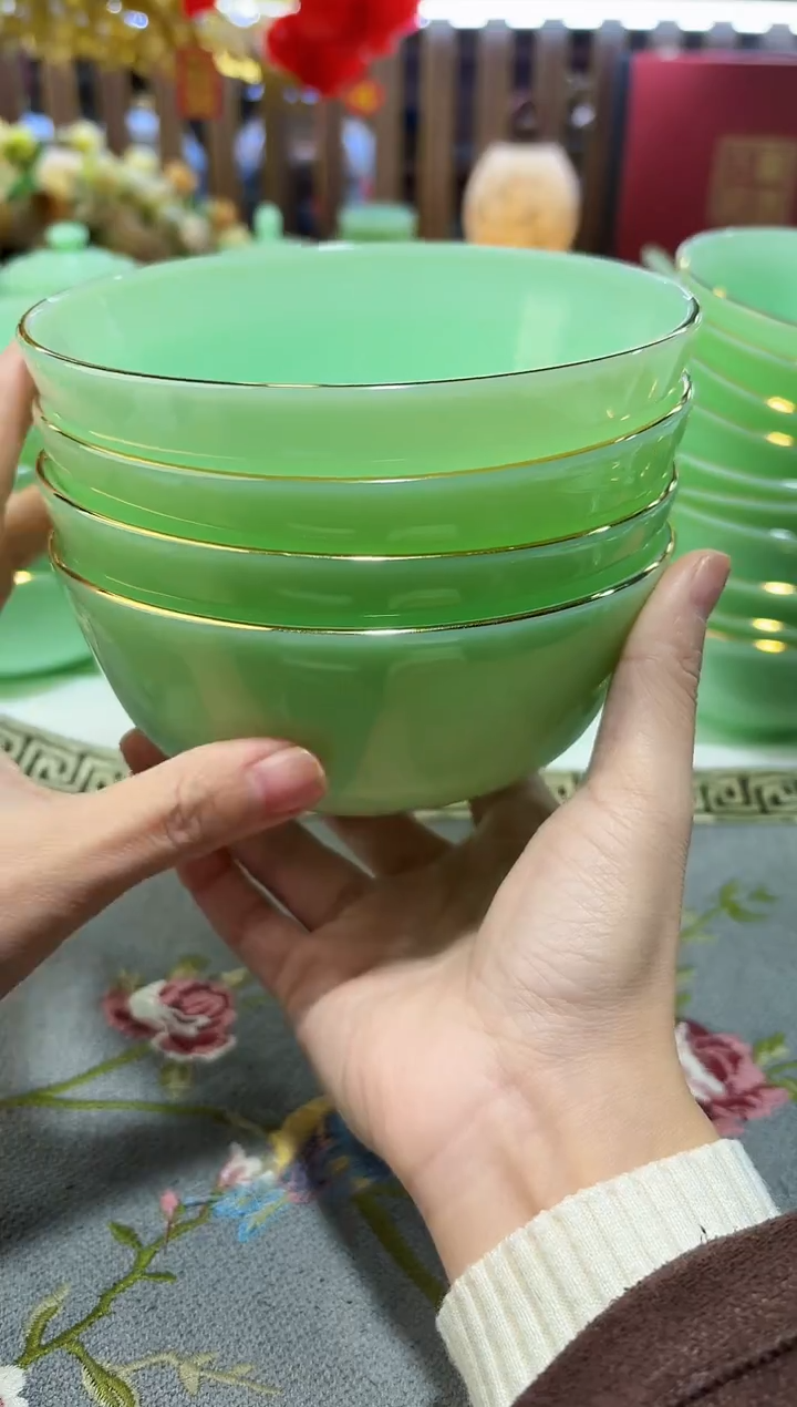 玉瓷 5.5英寸饭碗4个景德镇陶瓷