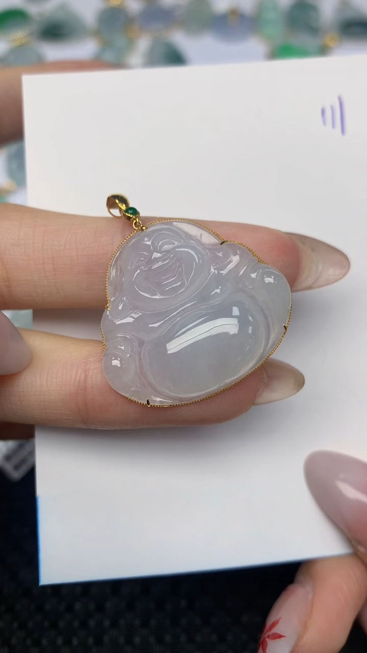 【闪购商品】翡翠颈饰18K金镶嵌天然翡翠A货 111