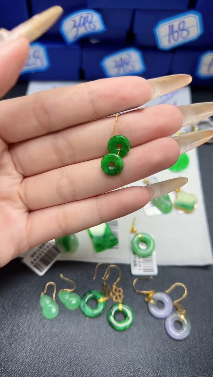 【闪购商品】翡翠耳饰银S925镶嵌Y缅料A货/多样性发货/一件