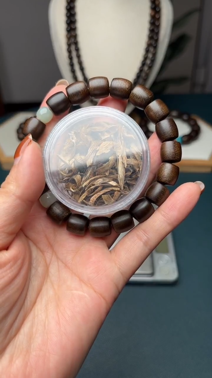 沉香沉香碎屑10mm单圈越南芽庄白奇楠沉水