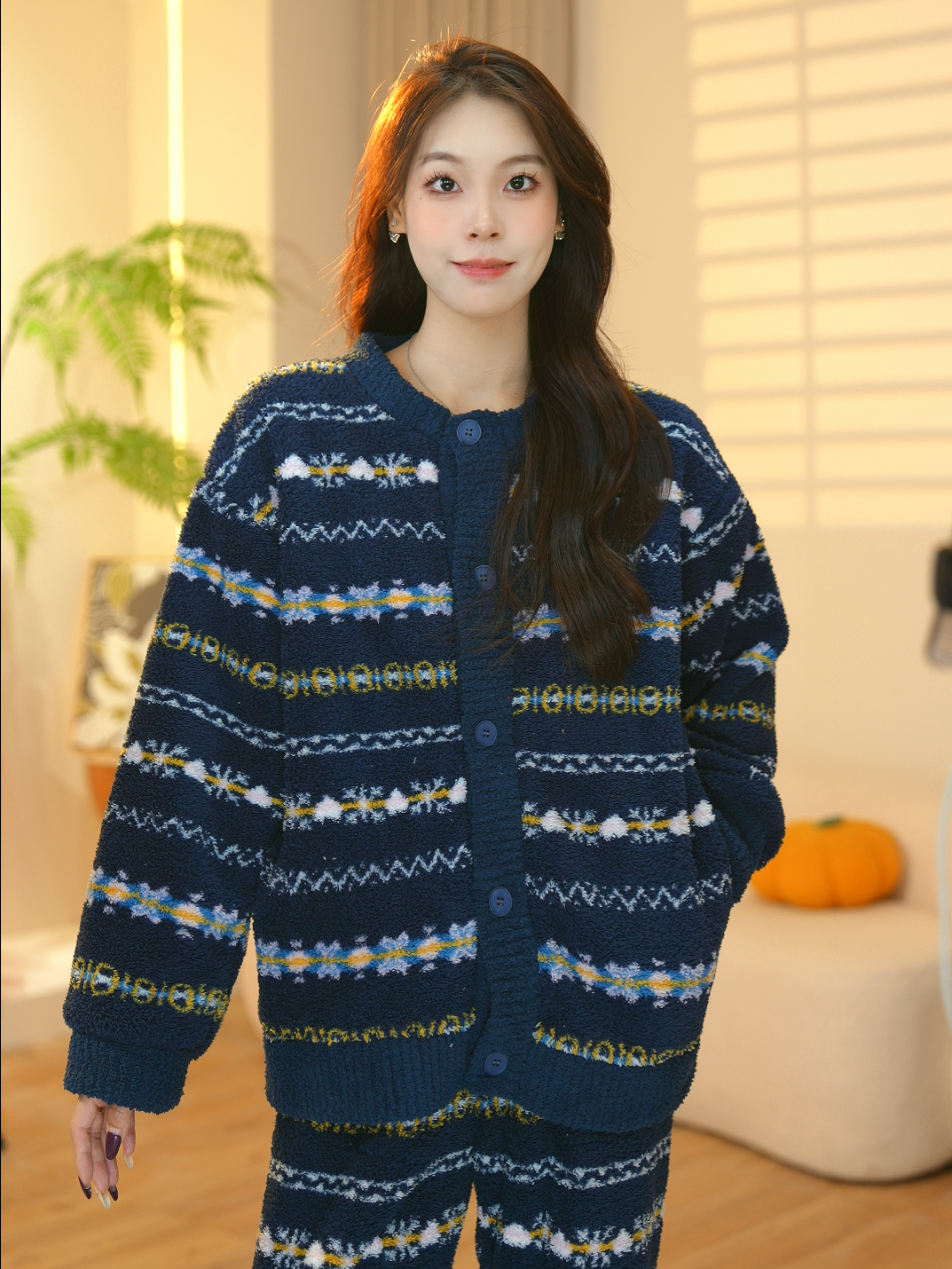 【琪琪专属】厚款冬季中年睡衣家居服套装大码加厚舒适宽松CYR