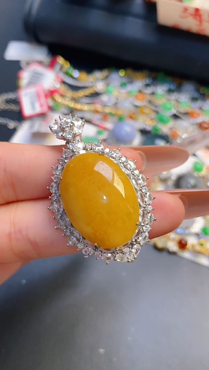 银S925镶嵌戒指翡翠天然