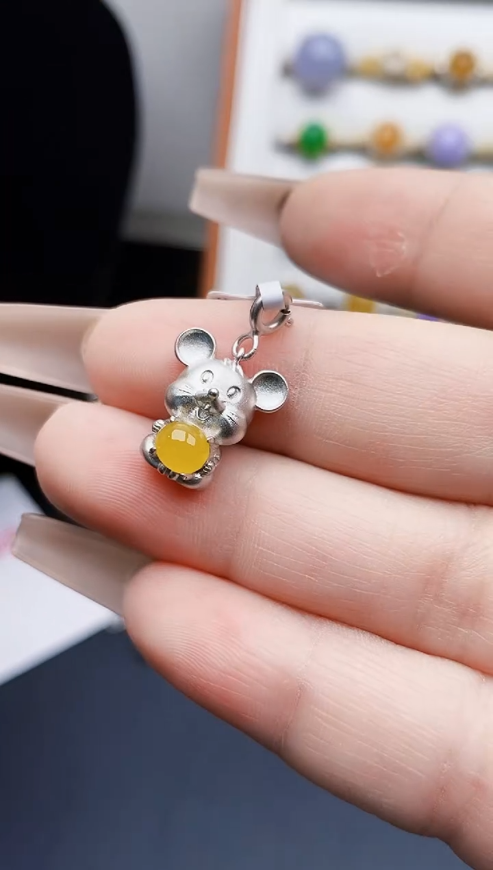 银S925镶嵌戒指翡翠3078