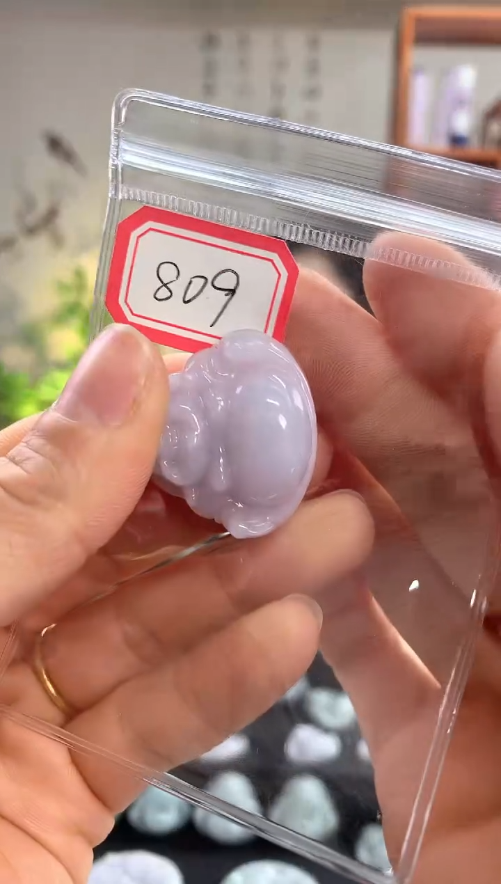 【闪购商品】翡翠吊坠(赠链)银S925镶嵌佛公809