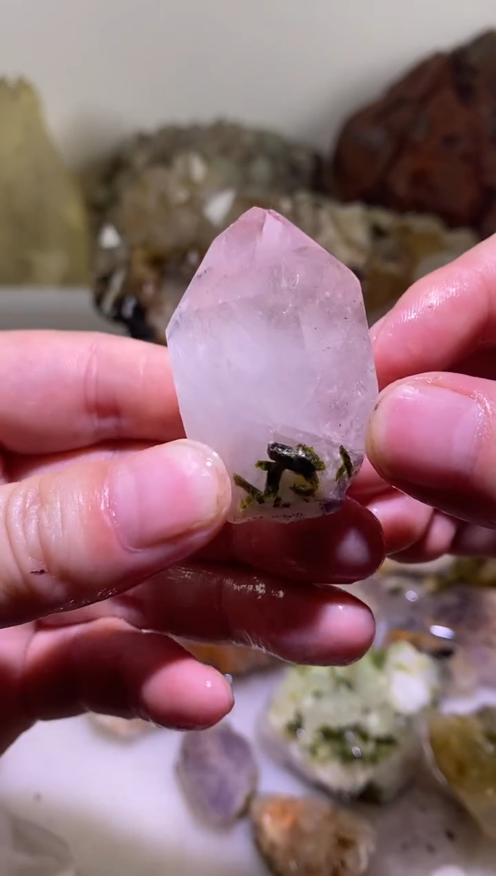 未镶嵌珠宝半成品水晶10号粉红细闪+四川美姑超七花园水晶