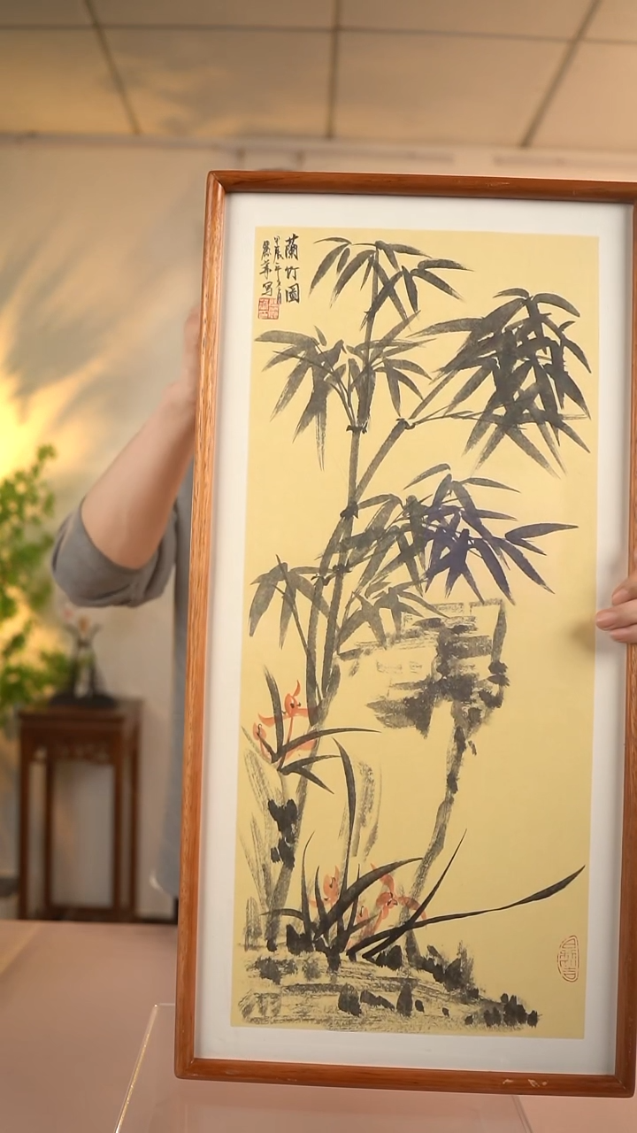 【闪购商品】书法张丽华 花鸟墨竹1 66*33 hk