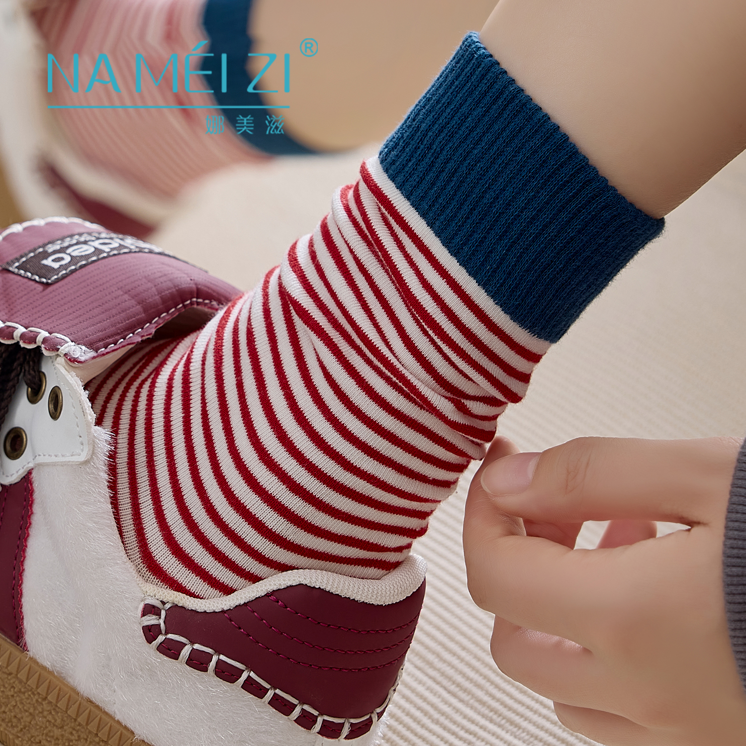 娜美滋袜子女春秋款纯棉中筒袜ins潮网红风韩国长筒袜秋冬堆堆袜