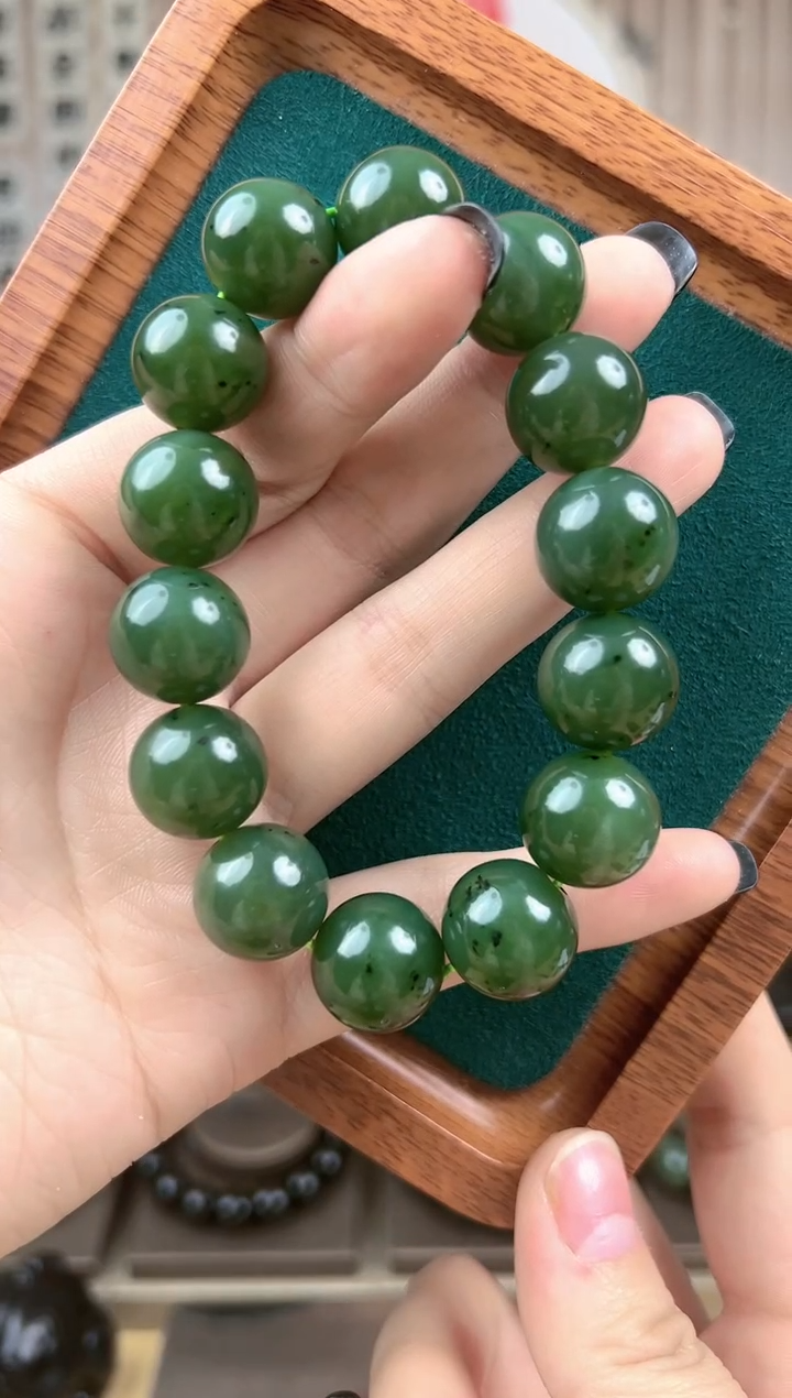 【闪购商品】和田玉手链未镶嵌俄罗斯碧玉手串16
