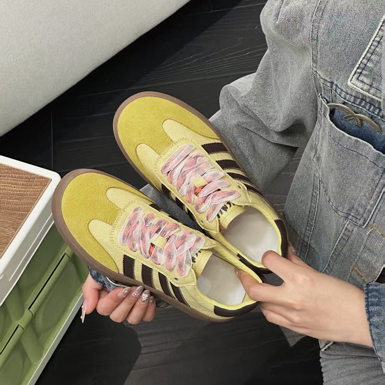 厚的德顺女鞋2025春季新款韩版时尚潮流潮款圆头系带运动休闲潮鞋