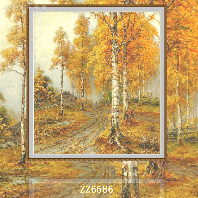 【ZZ6586-克莱弗油画白桦林】十字绣2024新款客厅餐厅简单新手