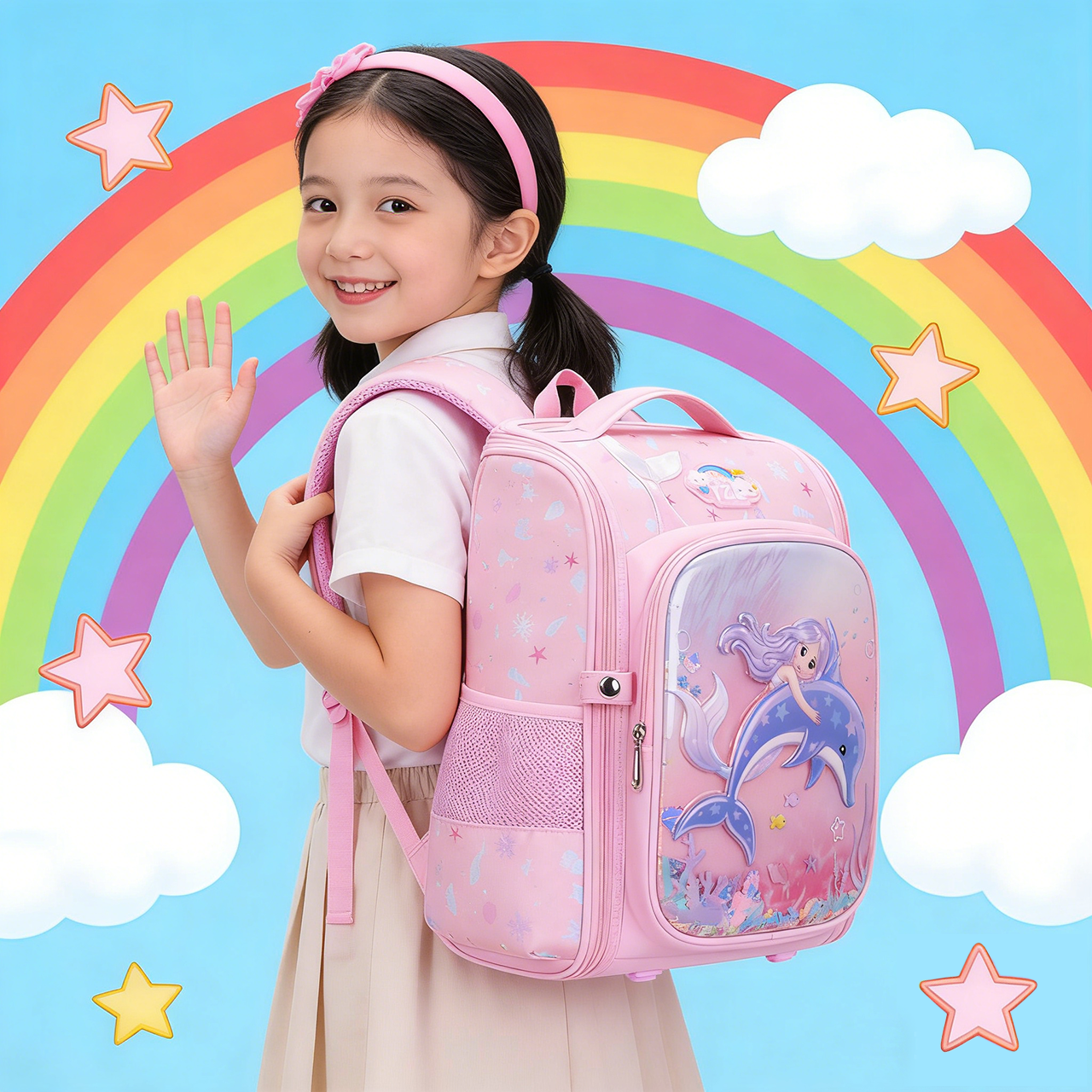 小学生书包一至六年级梦幻公主恐龙卡通系列护脊双肩减负儿童可爱