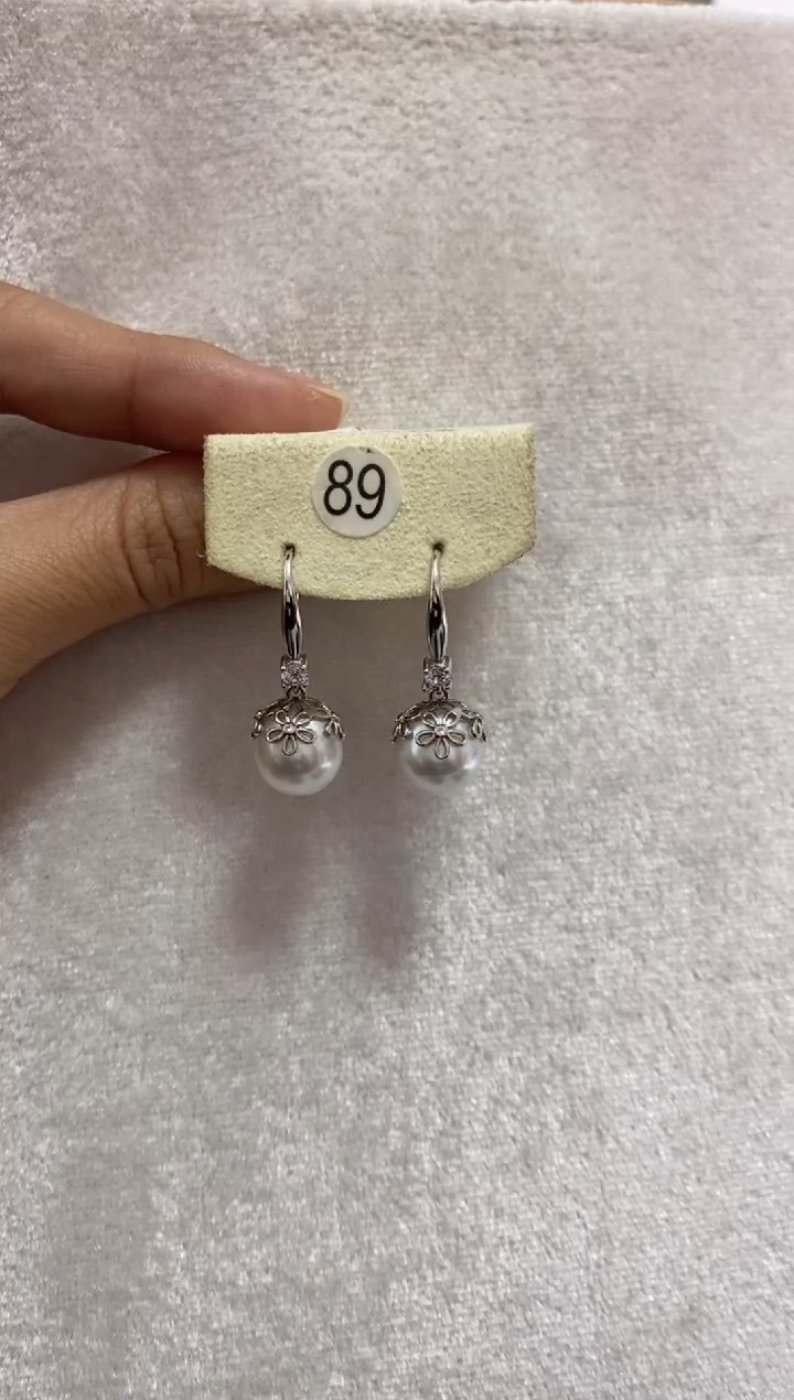 【闪购商品】海水珍珠耳饰银S925镶嵌10-11mm