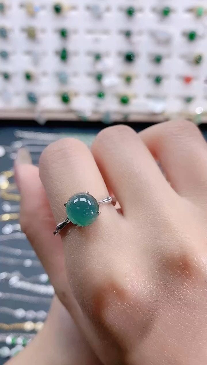 【闪购商品】翡翠银S925镶嵌戒指天然翡翠