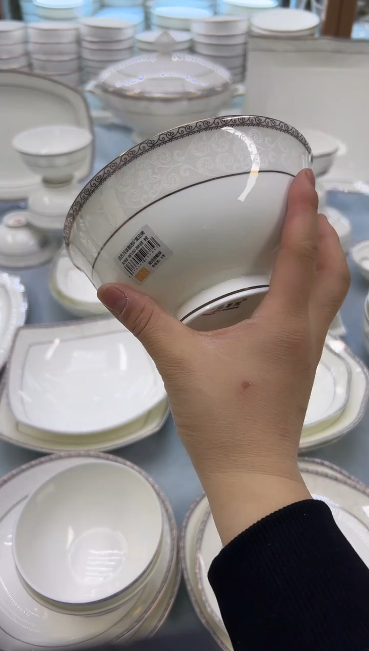 骨瓷玲珑6高6个  