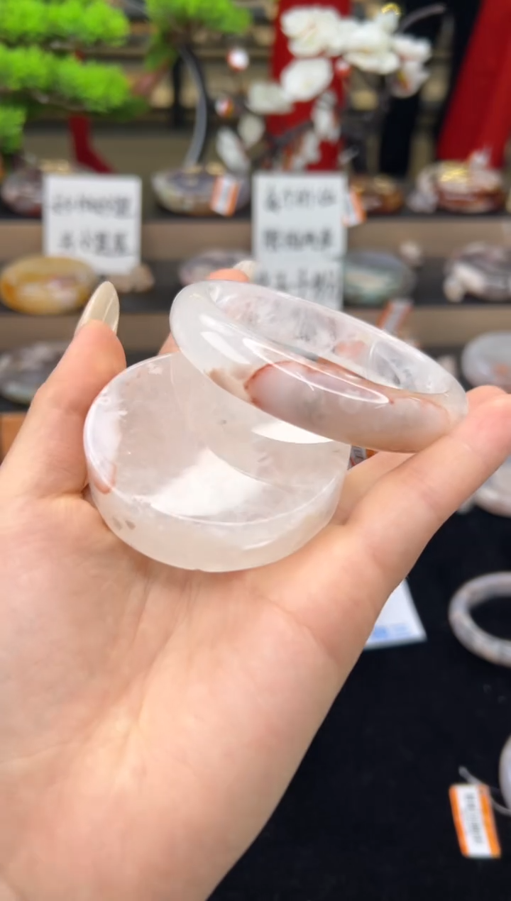 【闪购商品】石英质玉手镯未镶嵌60圈口（赠送镯心）21426