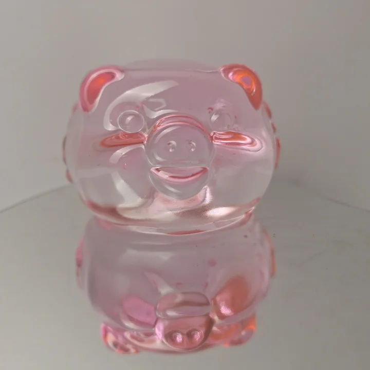 Q028 现代化创意水晶7厘米猪-粉色居家装饰摆件高颜值摆件