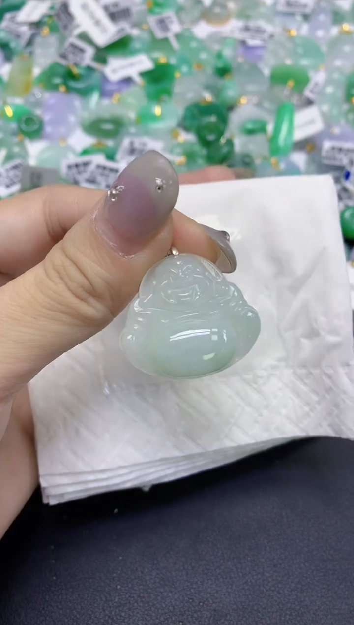 颈饰未镶嵌翡翠天然缅甸翡翠A货百元以上9元证书费自理