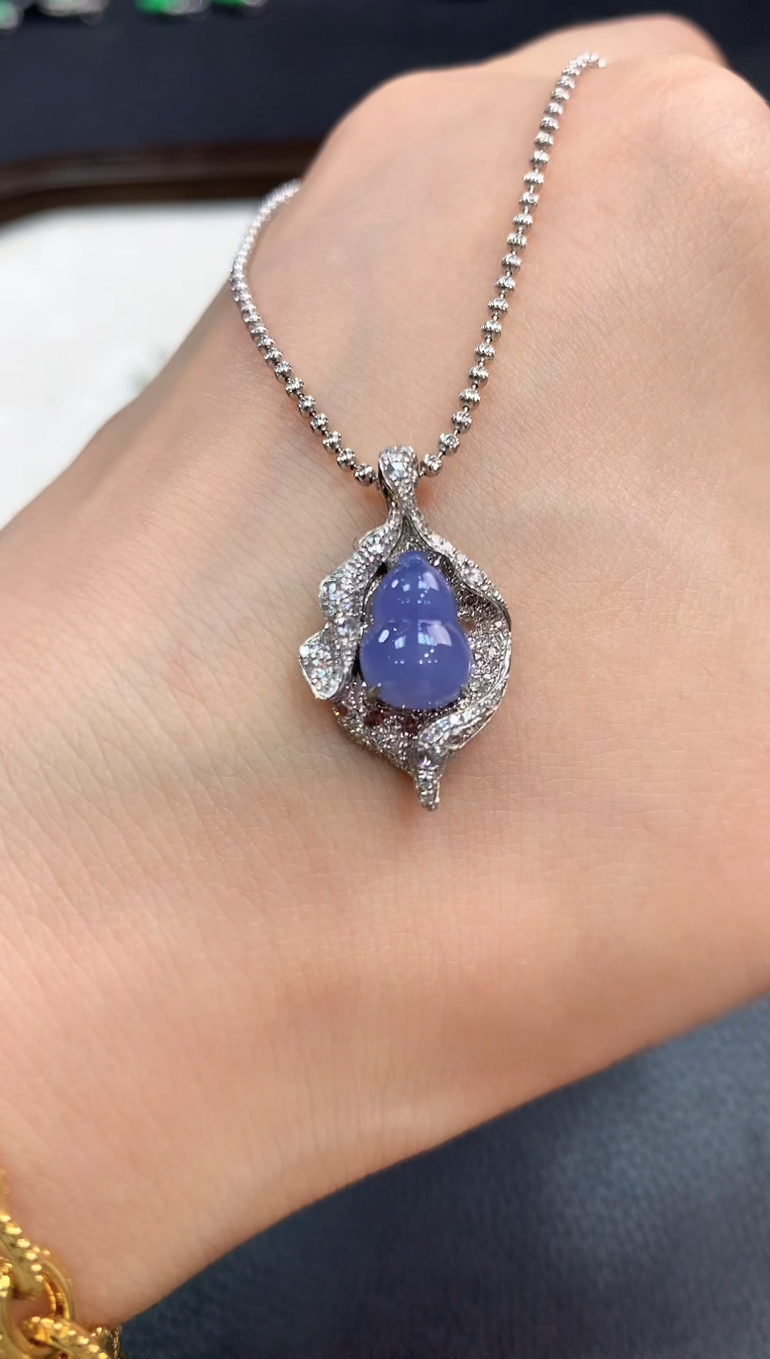 【闪购商品】翡翠吊坠(不含链)18K金镶嵌m8不退换有色差