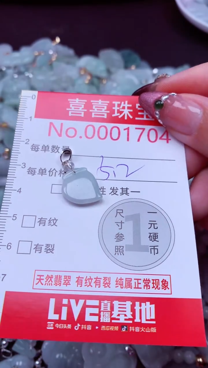 吊坠(不含链)未镶嵌翡翠1704