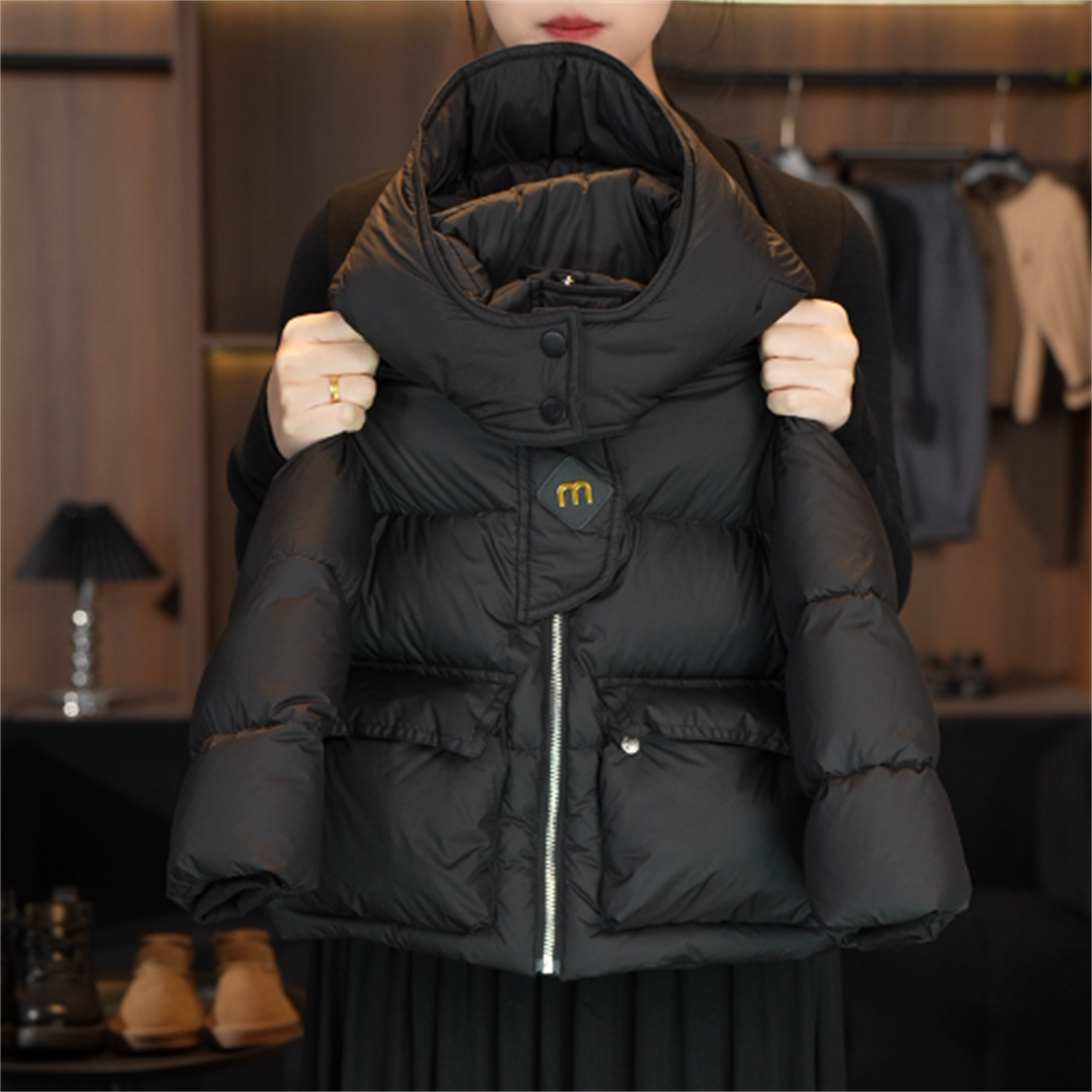 【森叔专属】2025款儿童韩版时尚双倍充绒加厚连帽白鸭绒羽绒服