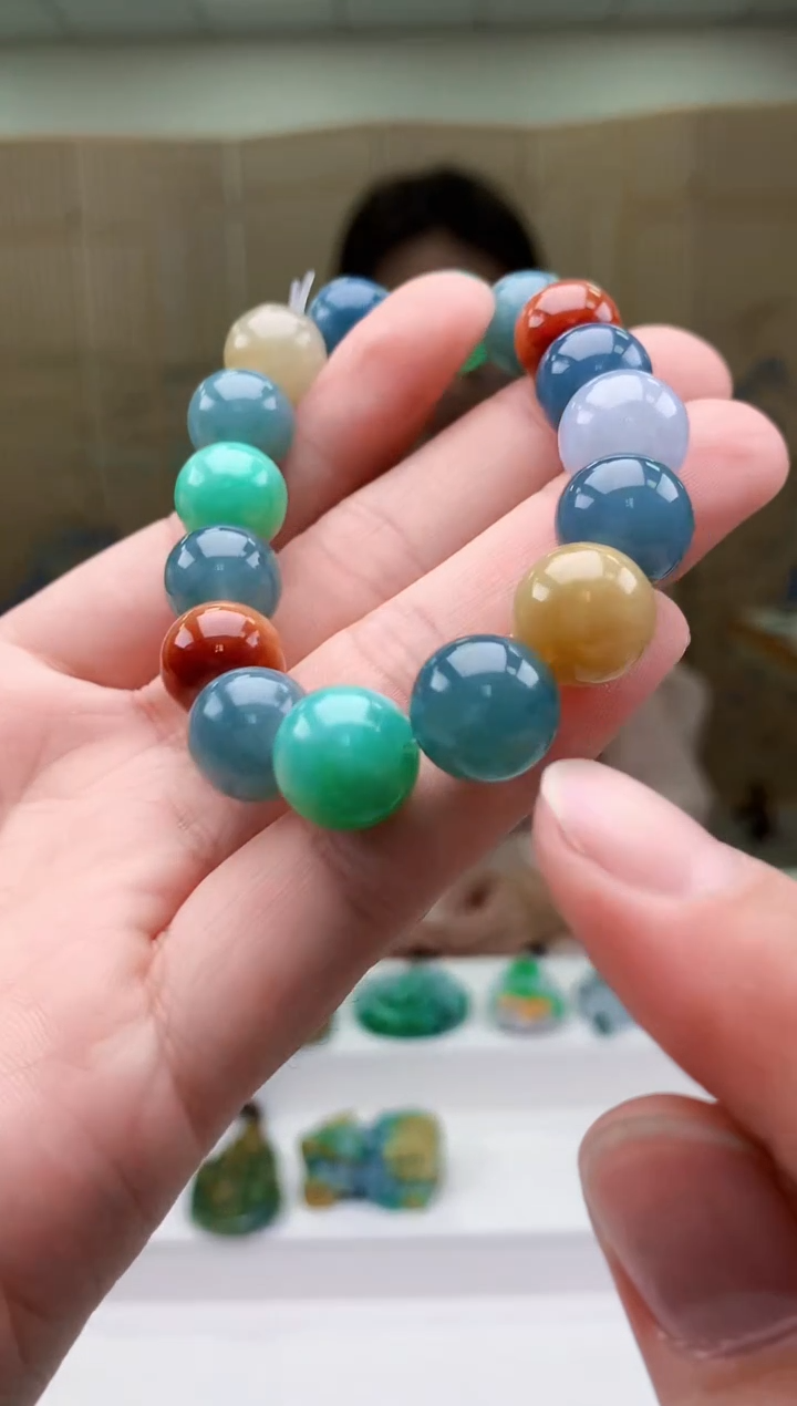 【闪购商品】定制翡翠未镶嵌5156bb-毛货手串55