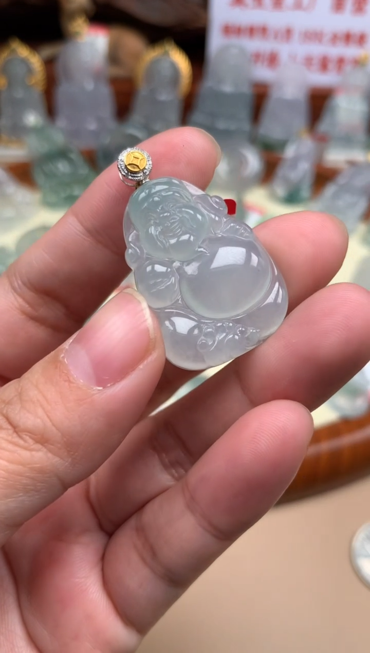 【闪购商品】翡翠颈饰18K金镶嵌财爷