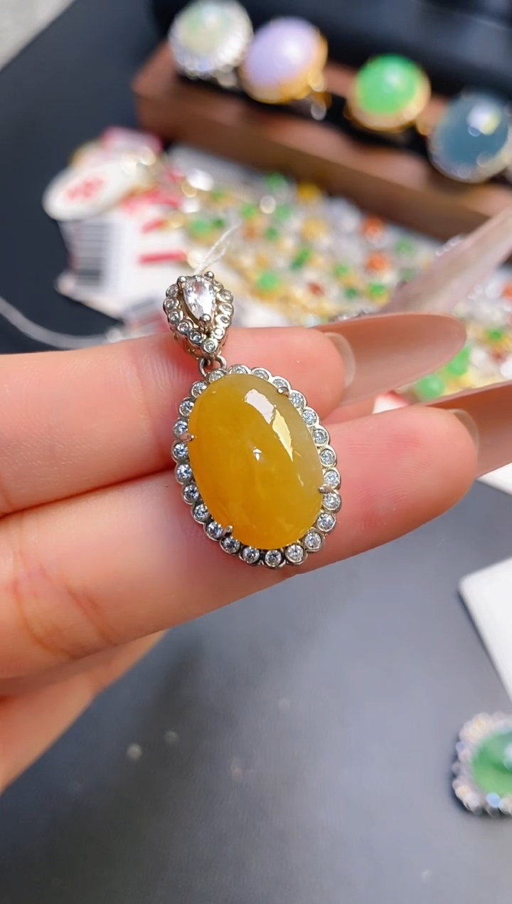 银S925镶嵌戒指翡翠天然