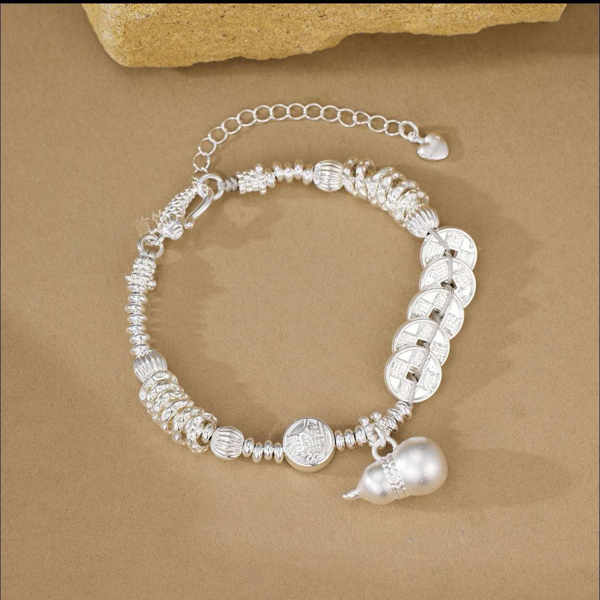 爆款秋季民族风原创设计经典简单款五帝钱葫芦手链配件S131