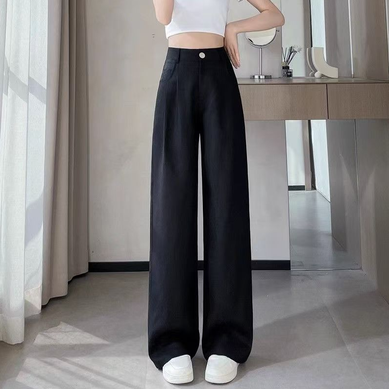 韩版春夏新款阔腿裤女休闲百搭高腰薄款宽松显瘦西装阔腿裤