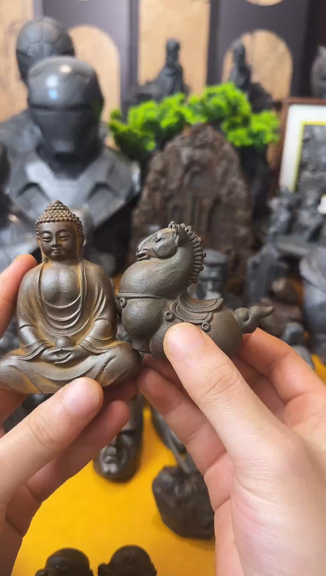 铁实心铁艺摆件~~大日如来，唐马（锈色）