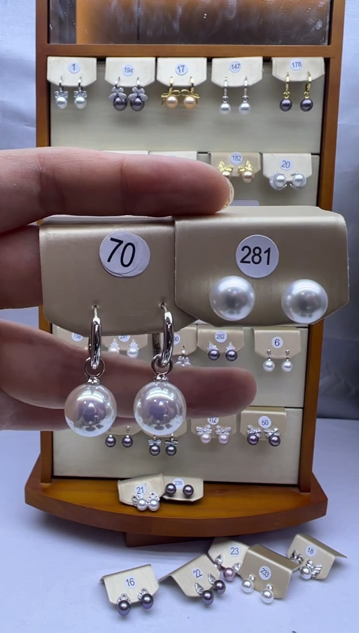 未镶嵌耳饰淡水珍珠70+281