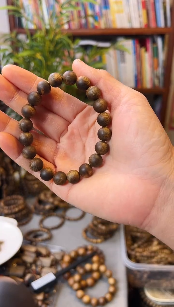 【闪购商品】沉香手串棋楠圆珠单圈