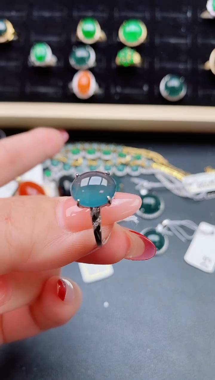 【闪购商品】翡翠戒指银S925镶嵌5080505