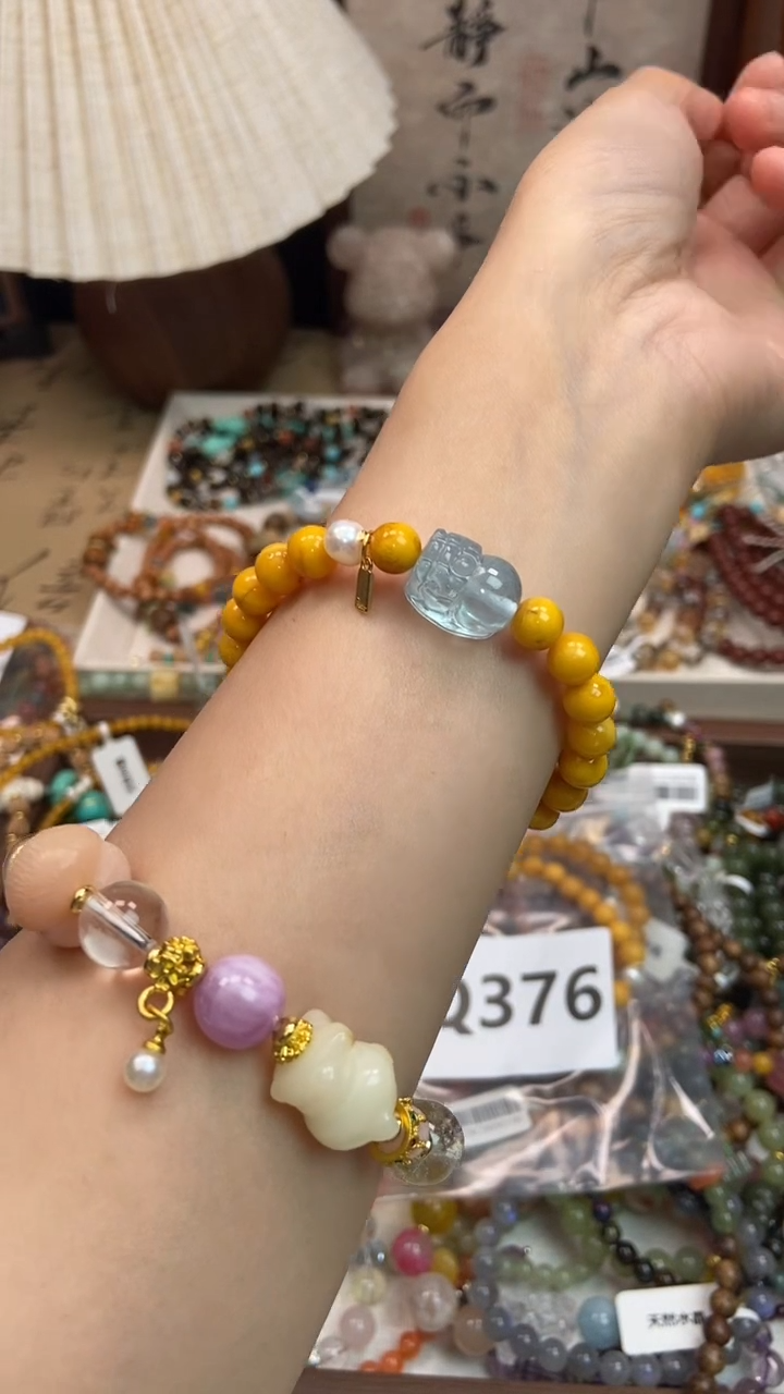 手饰琥珀银S925镶嵌376