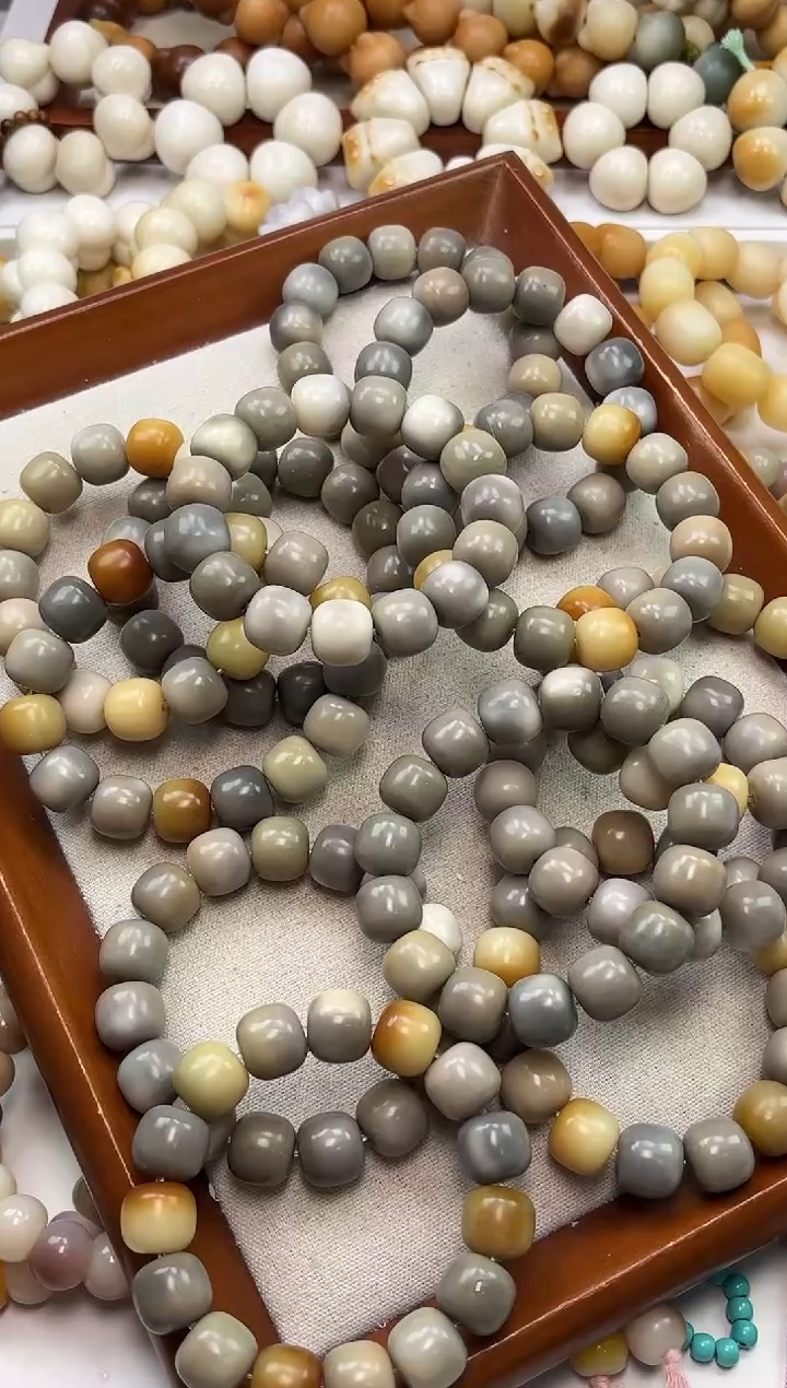 手串菩提根/象牙果沐c21干磨桶珠13*14mm手串瑕疵不补随机