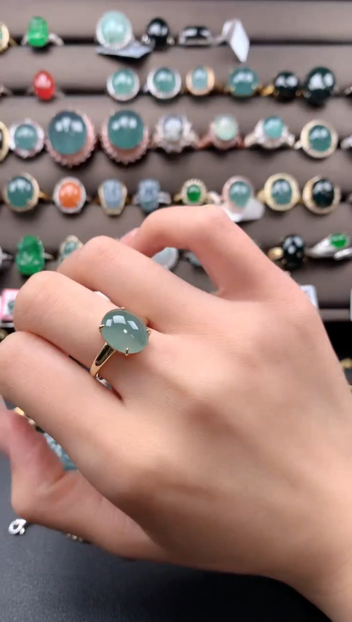 【闪购商品】翡翠戒指银S925镶嵌32133